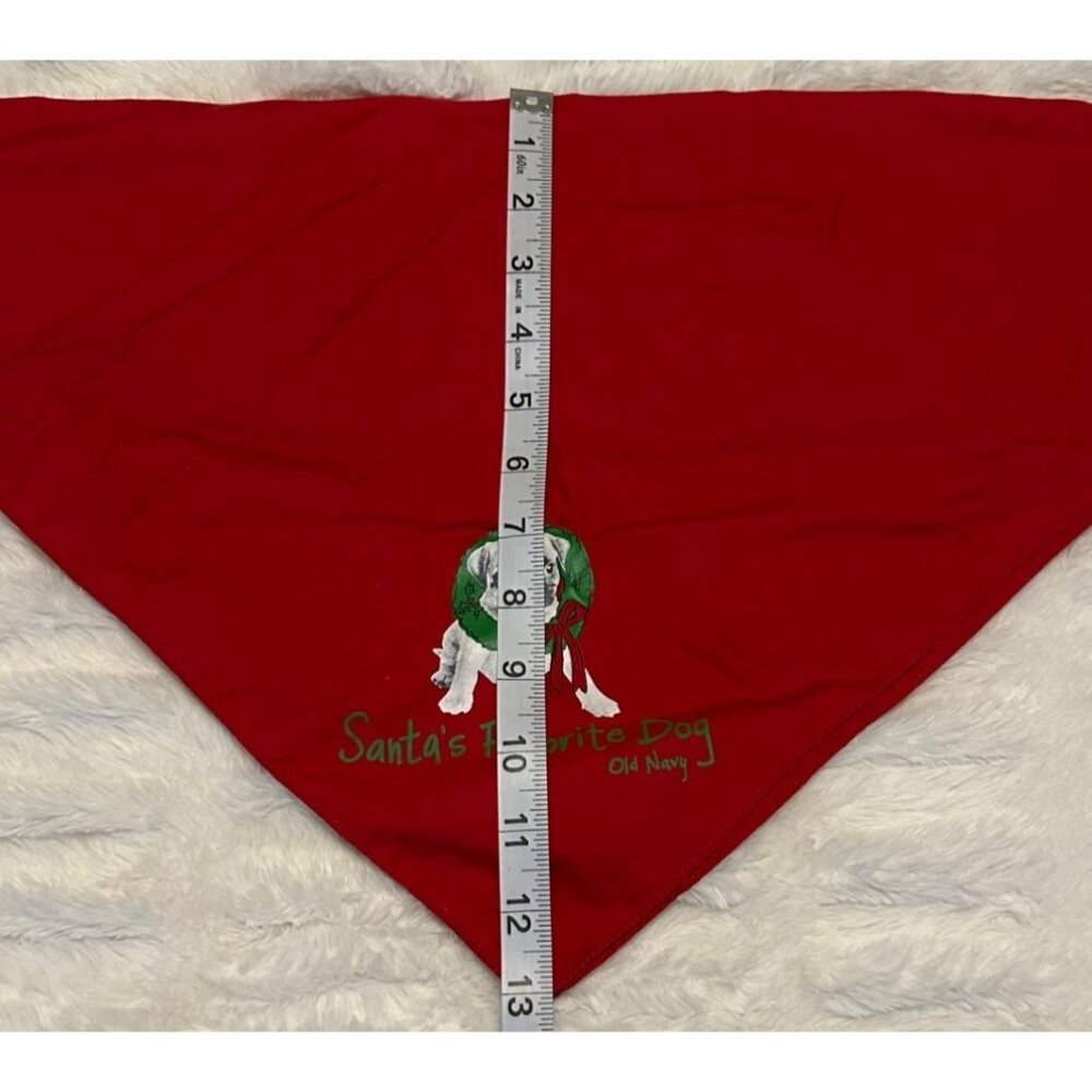 Old Navy Christmas Holiday Santa's Favorite Dog PUG Dog Red Bandana ONE SIZE - Picture 8 of 11